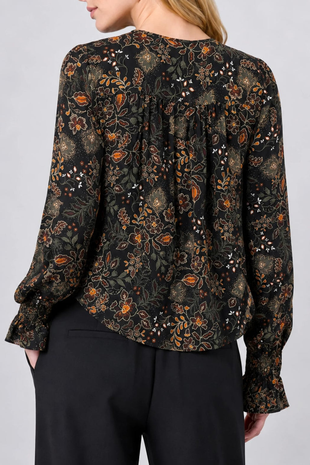 Long Sleeve Woven Blouse