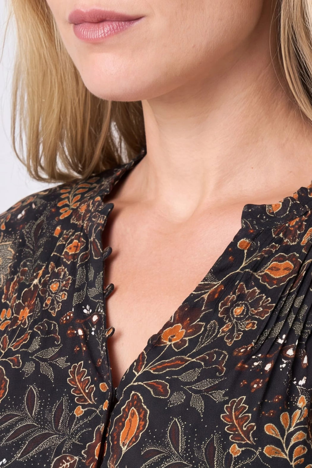 Long Sleeve Woven Blouse
