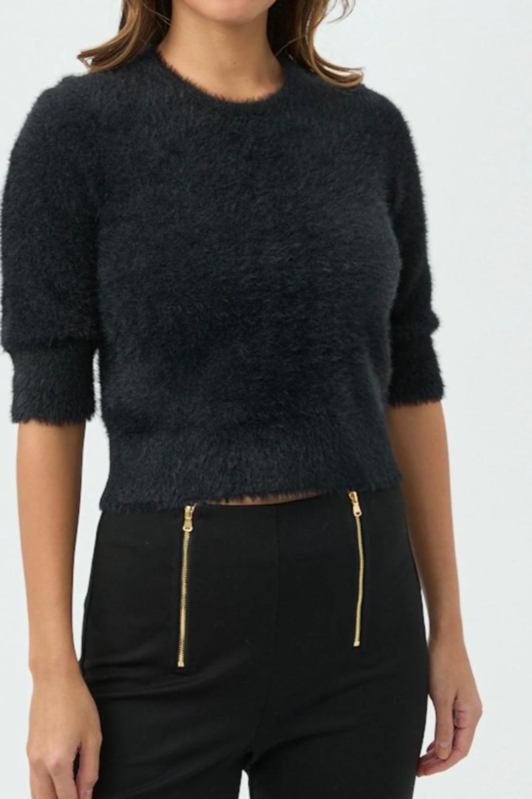 Maliah Fuzzy Sweater in Black