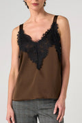 Marley Sleeveless Woven Top with Lace Trim