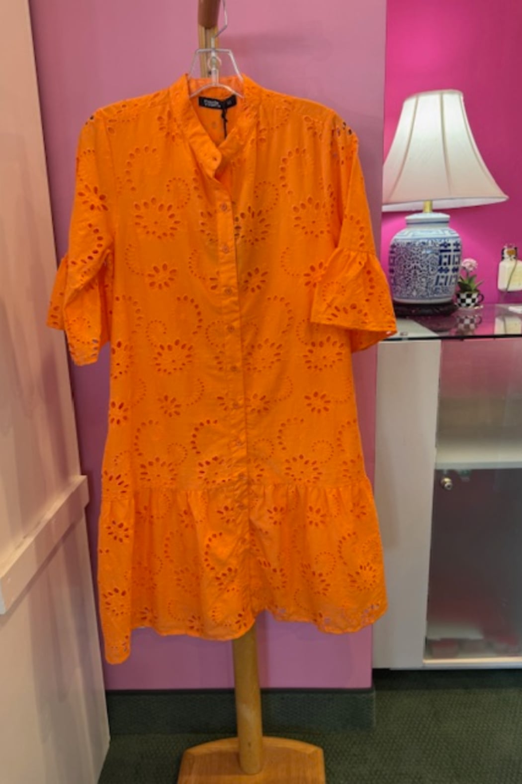 Maude Vivante Zuri Dress - Tangerine Eyelet