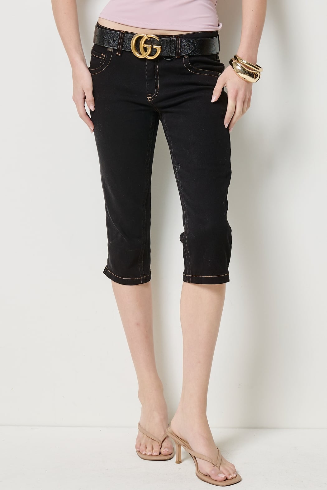 Mid Rise Skinny Capri Pants