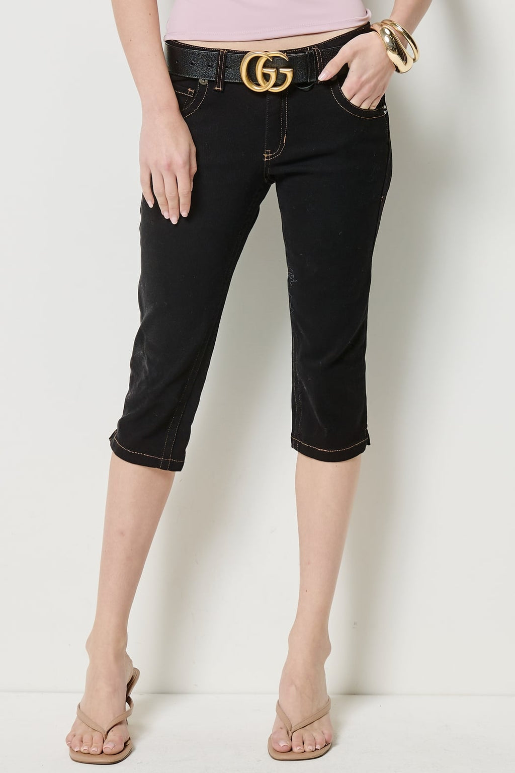 Mid Rise Skinny Capri Pants