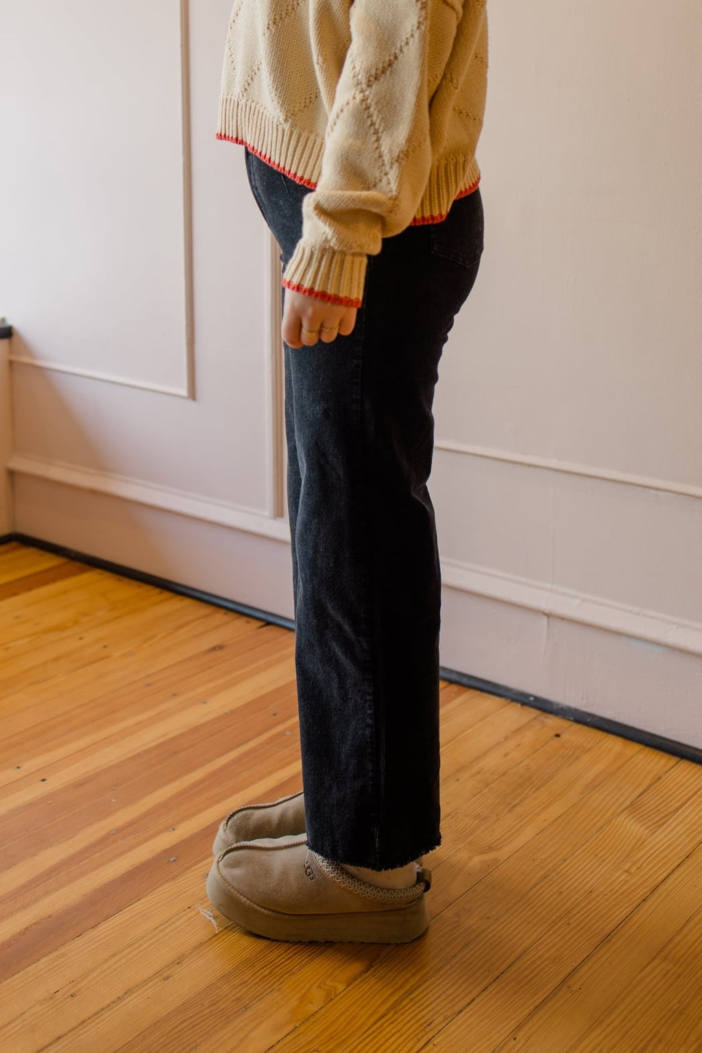 Mineral Wash Wide Leg Corduroy Pants