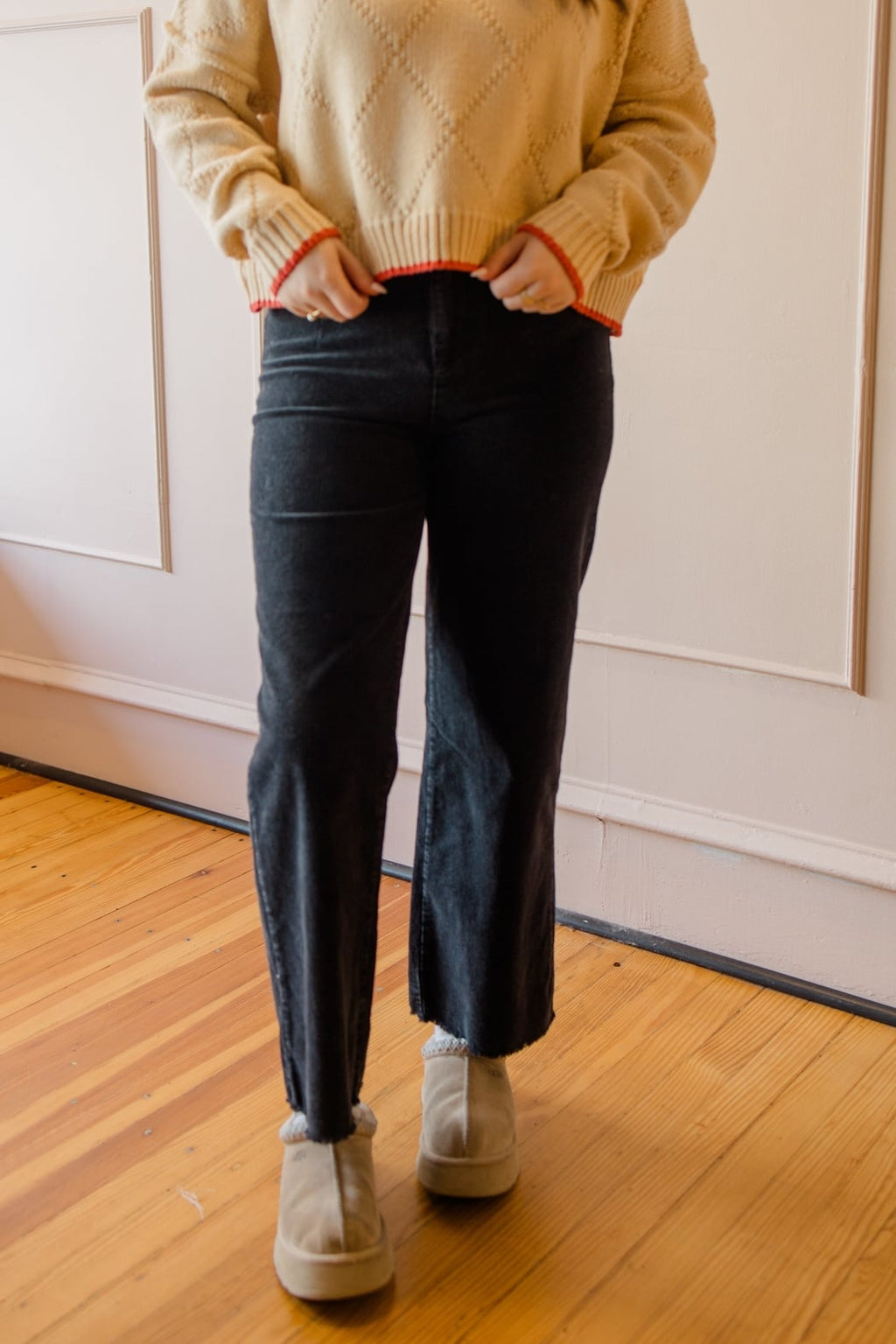 Mineral Wash Wide Leg Corduroy Pants