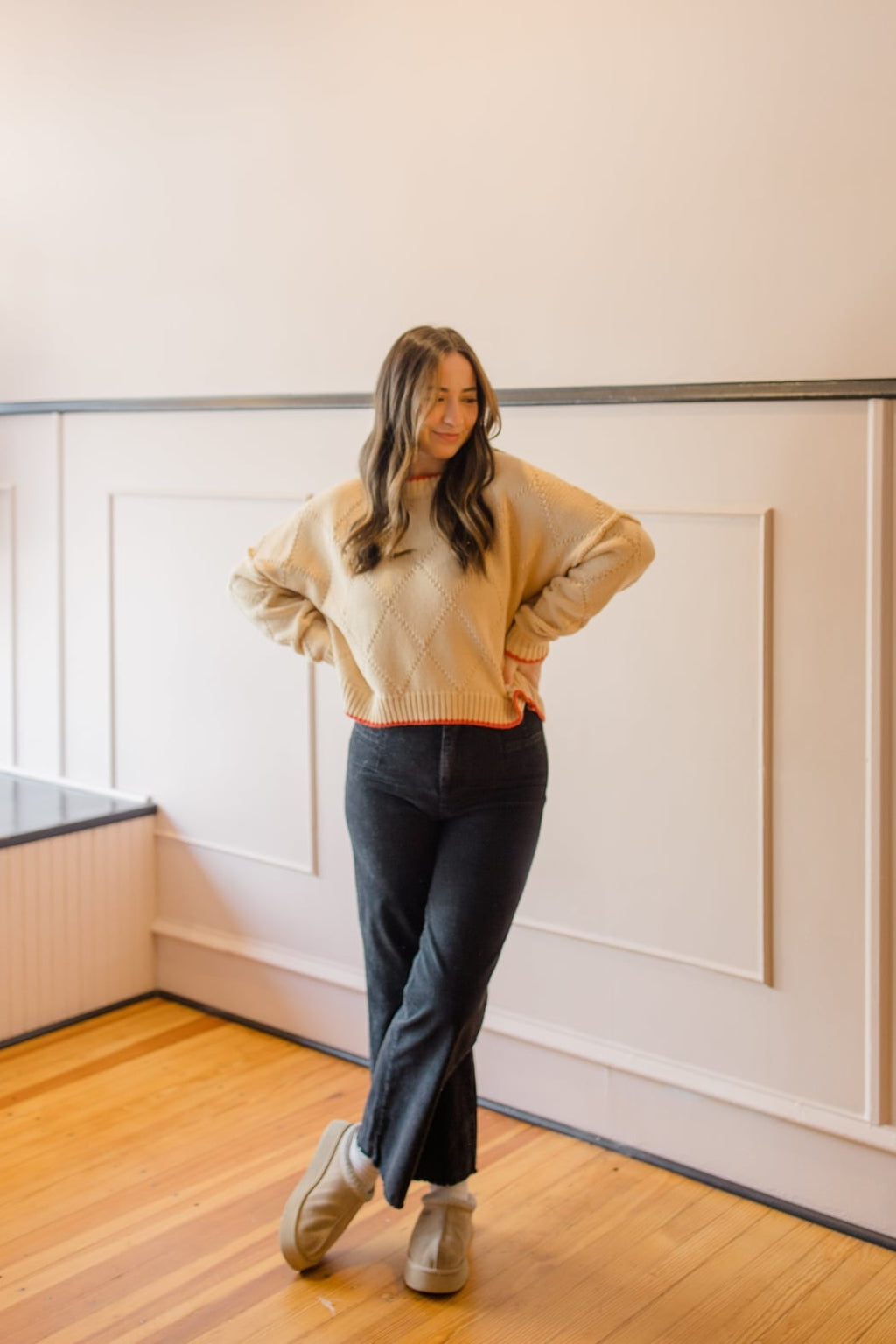 Mineral Wash Wide Leg Corduroy Pants