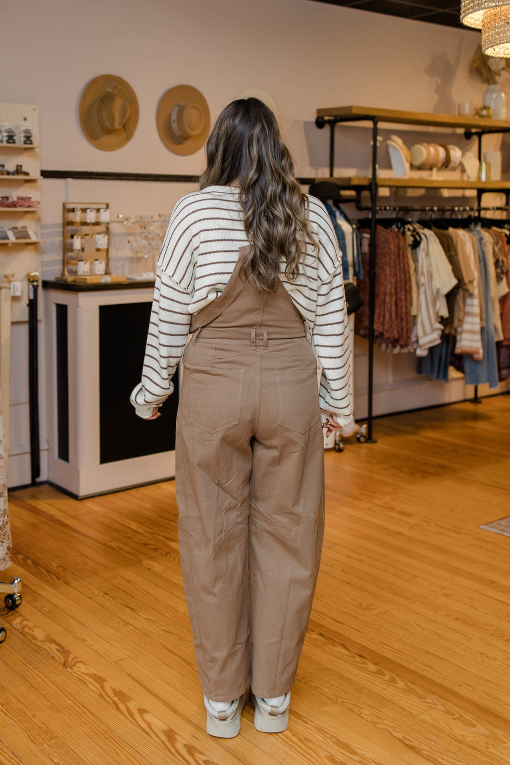 Mocha Barrel Overalls