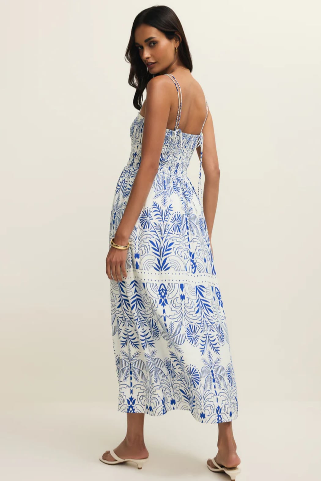 NADINE AIRY PALM MAXI DRESS