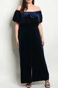 Navy Velvet Jumpsuit