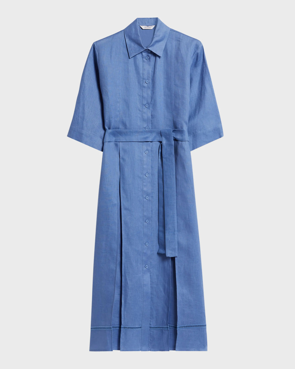 Nocino Belted Linen Midi Shirt Dress