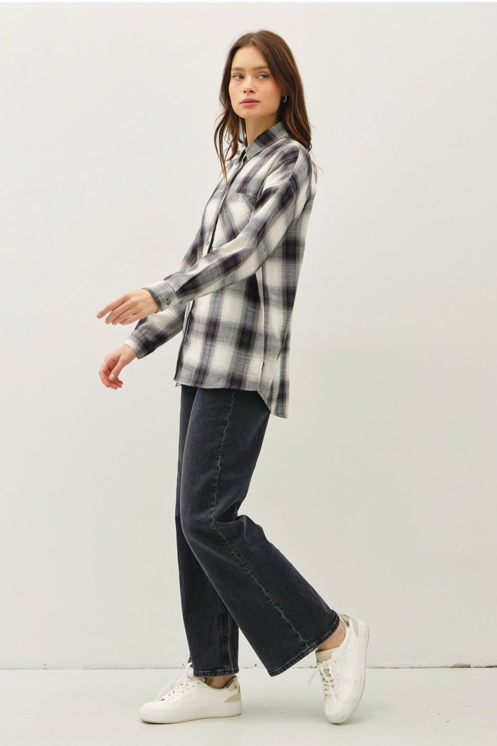 Oversized Charcoal Flannel Shirt
