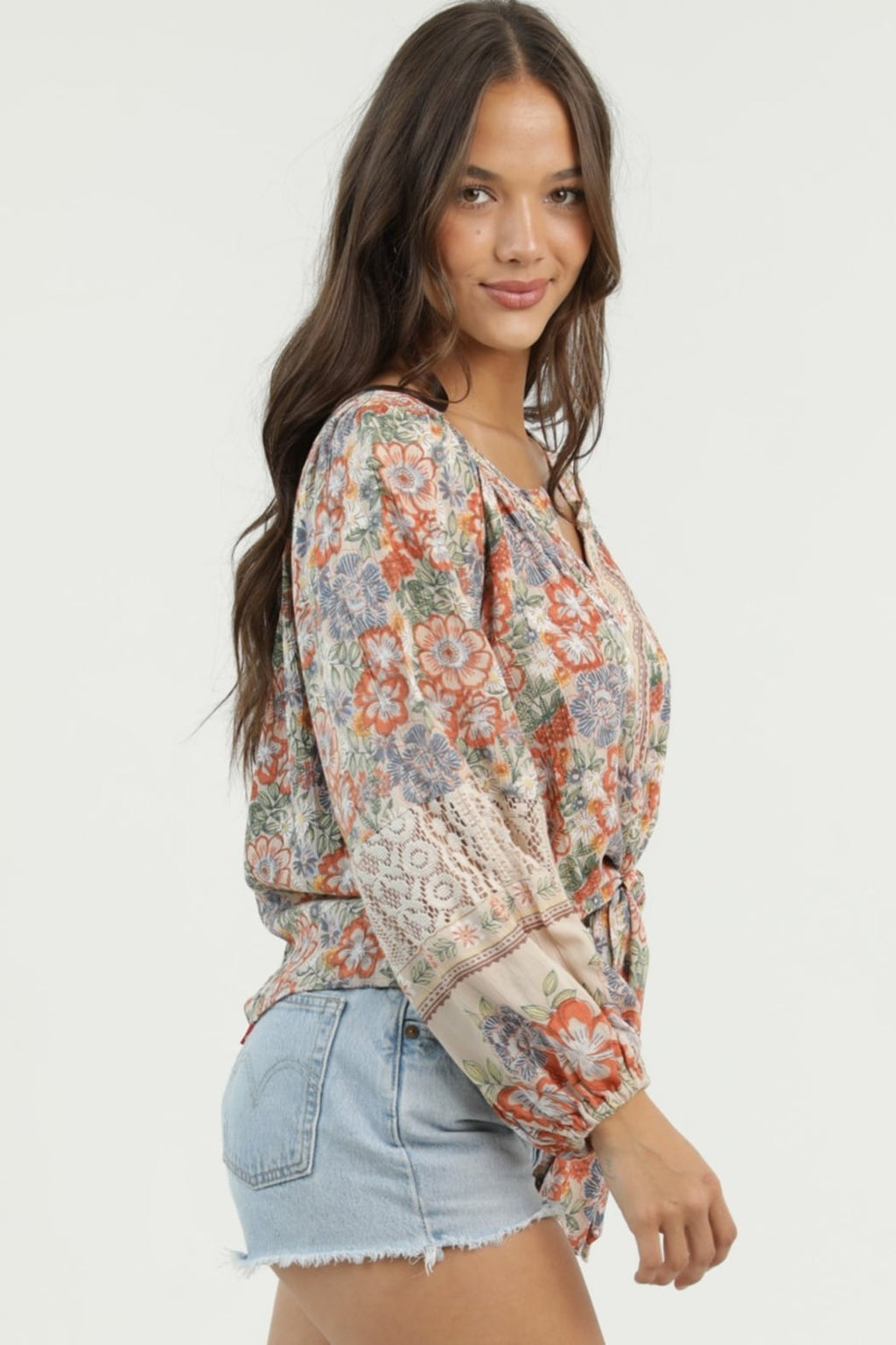 Painted Petals Tie Top