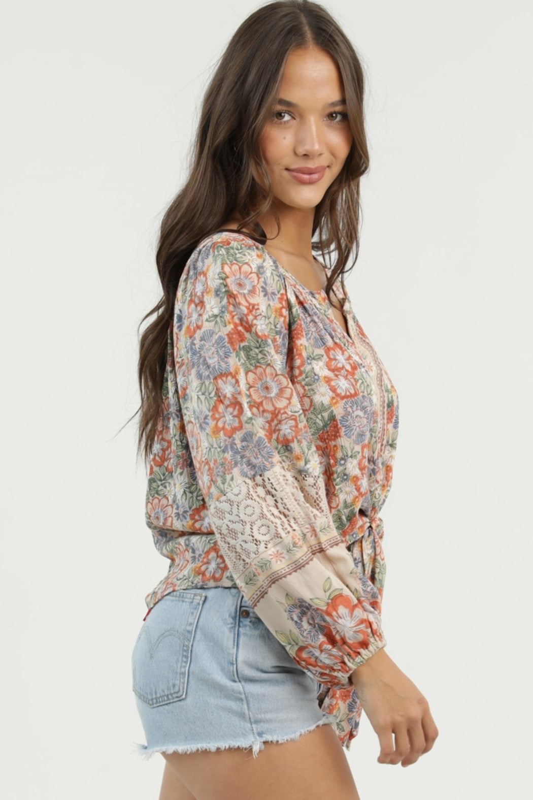 Painted Petals Tie Top