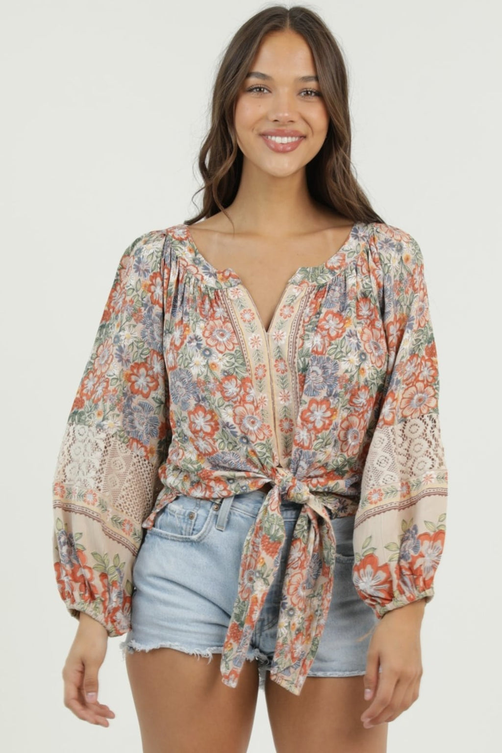 Painted Petals Tie Top