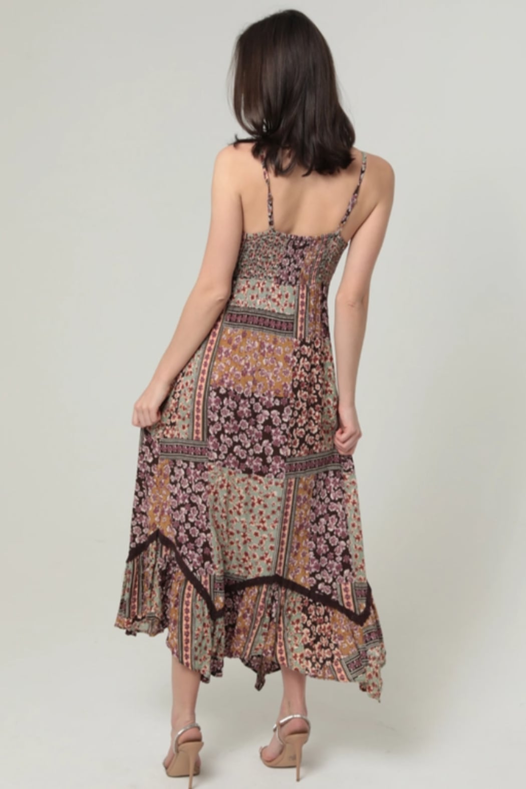 Patchwork Floral Slip Dress