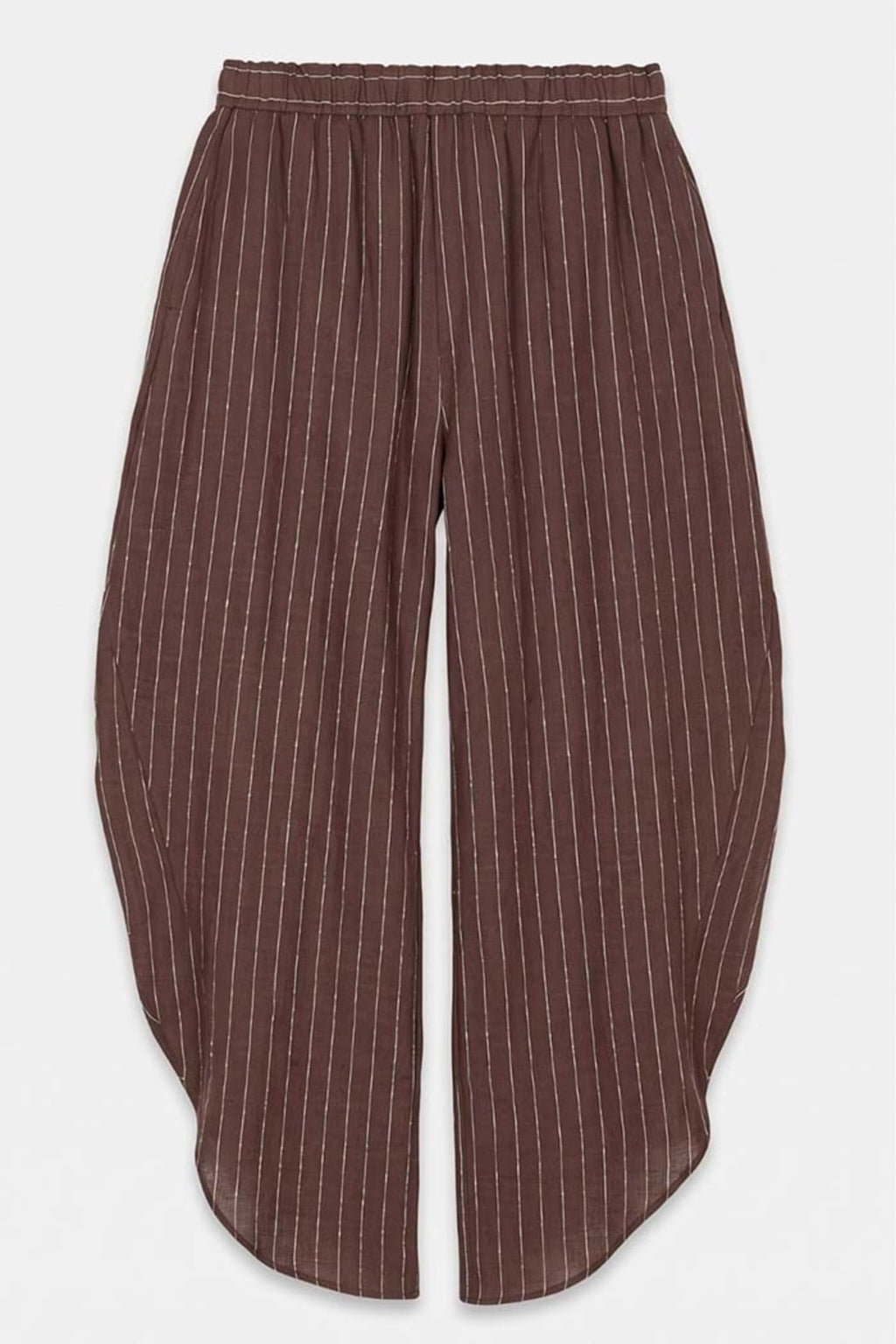Pinstripe Side-Slit Wide Leg Pants
