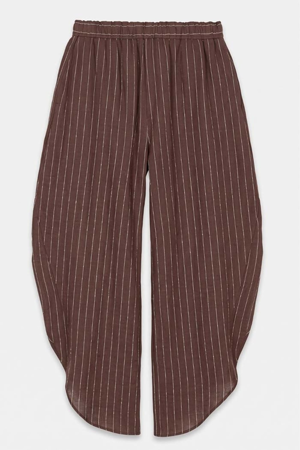 Pinstripe Side-Slit Wide Leg Pants