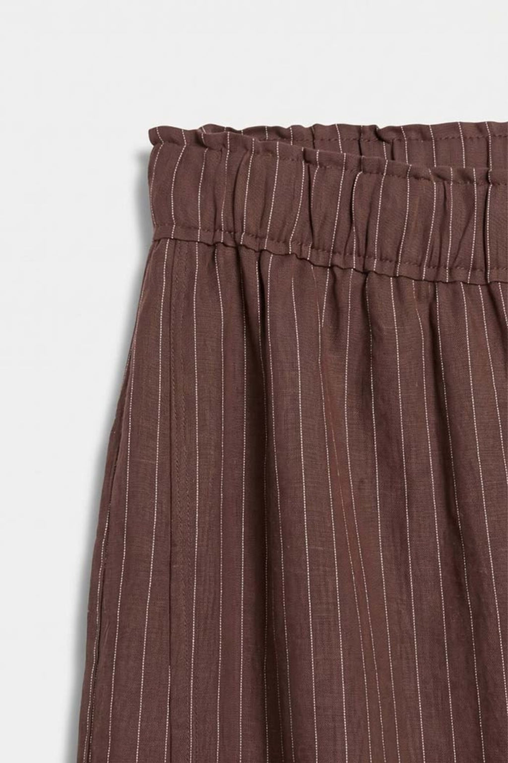 Pinstripe Side-Slit Wide Leg Pants