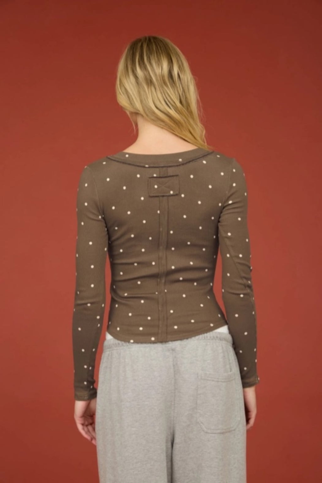 Polka Dot Henley Top