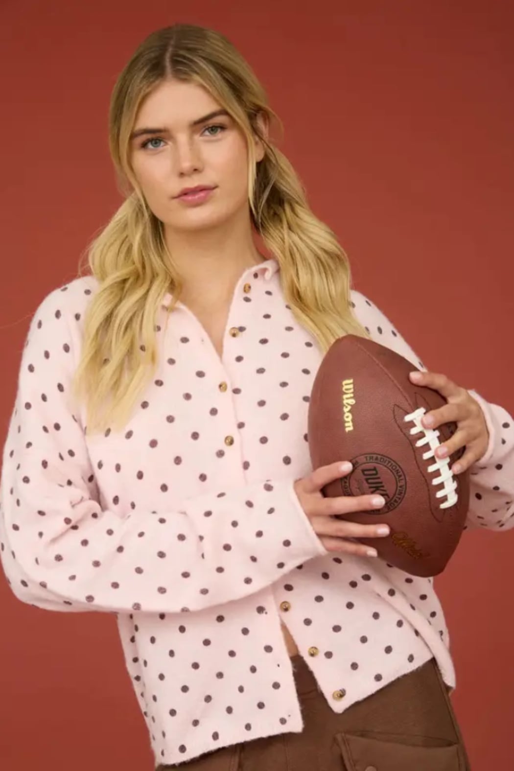 Polka Dot Raw Edge Cardigan