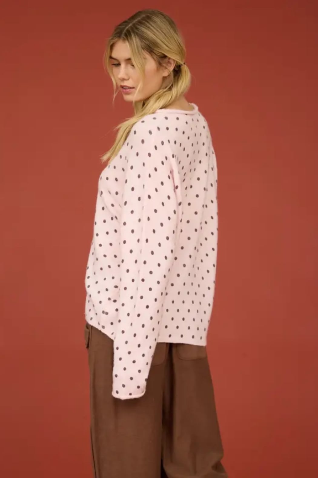 Polka Dot Raw Edge Cardigan