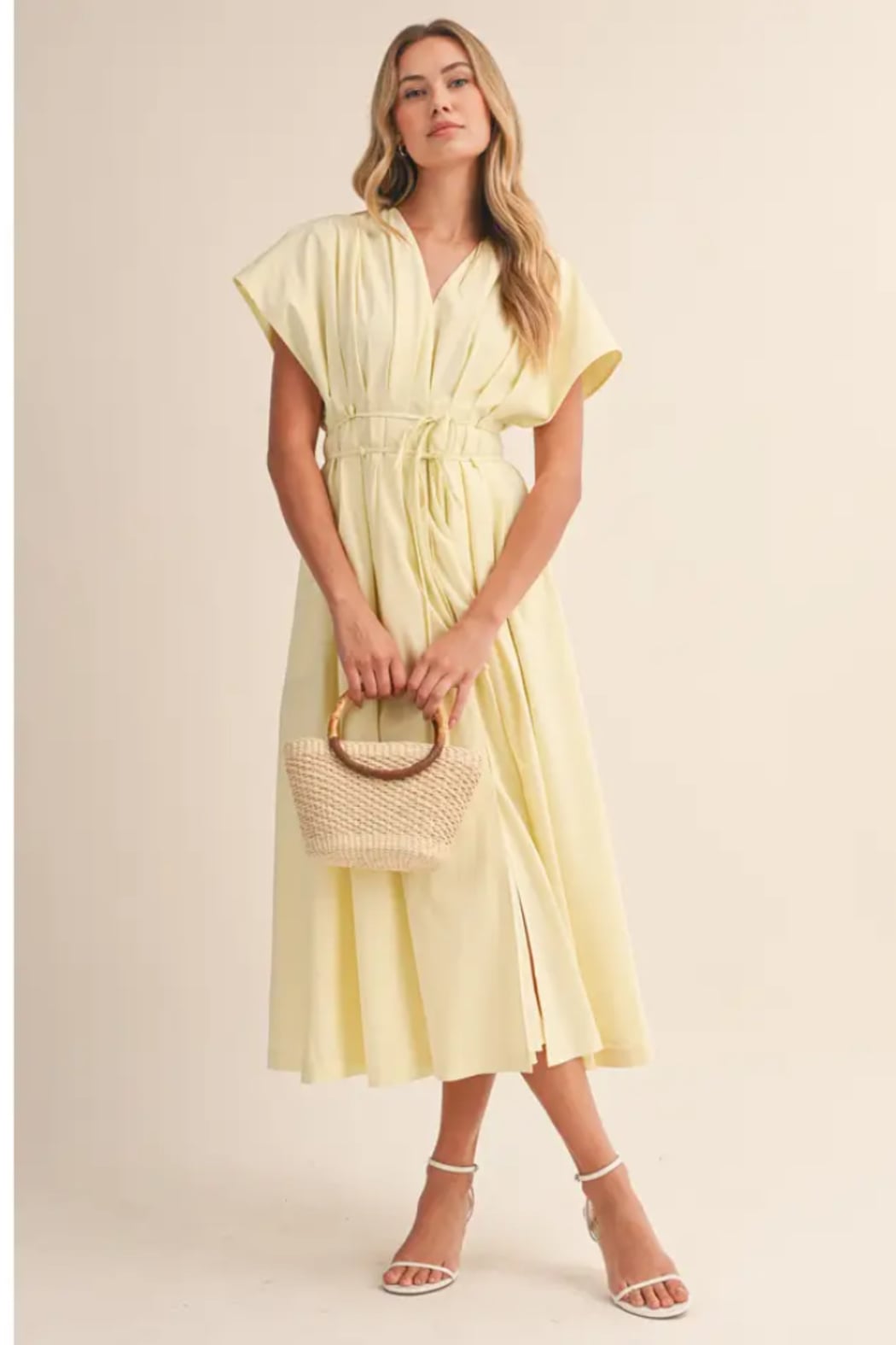 Poplin Short Sleeve Maxi Dress