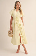 Poplin Short Sleeve Maxi Dress