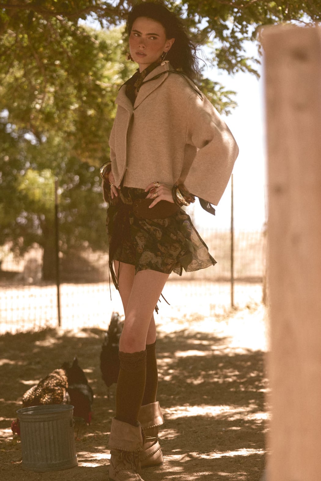 Promesa Oatmeal Snap Front Wrap Sweater Jacket