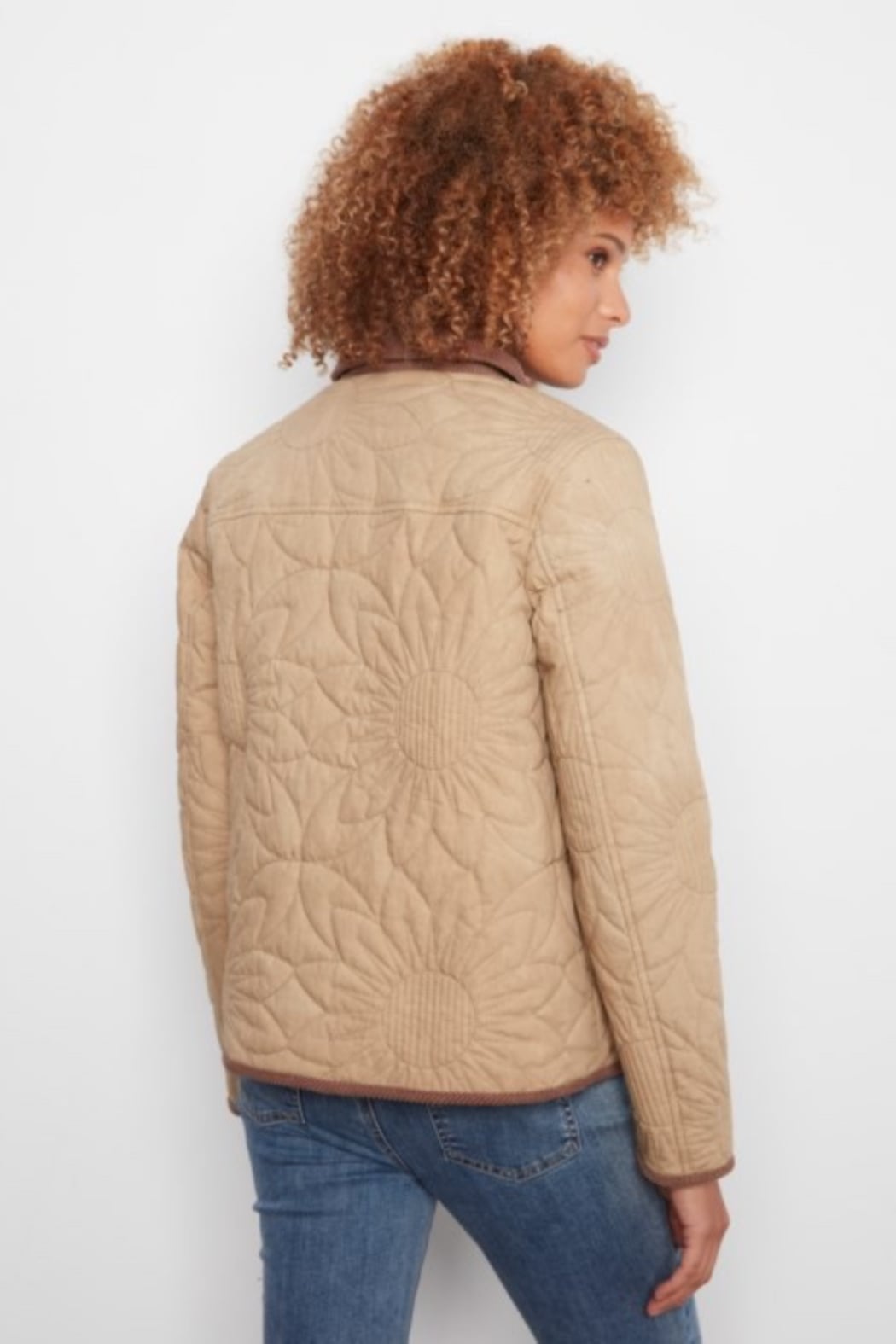 Quilted Jacket with Corduroy Trim