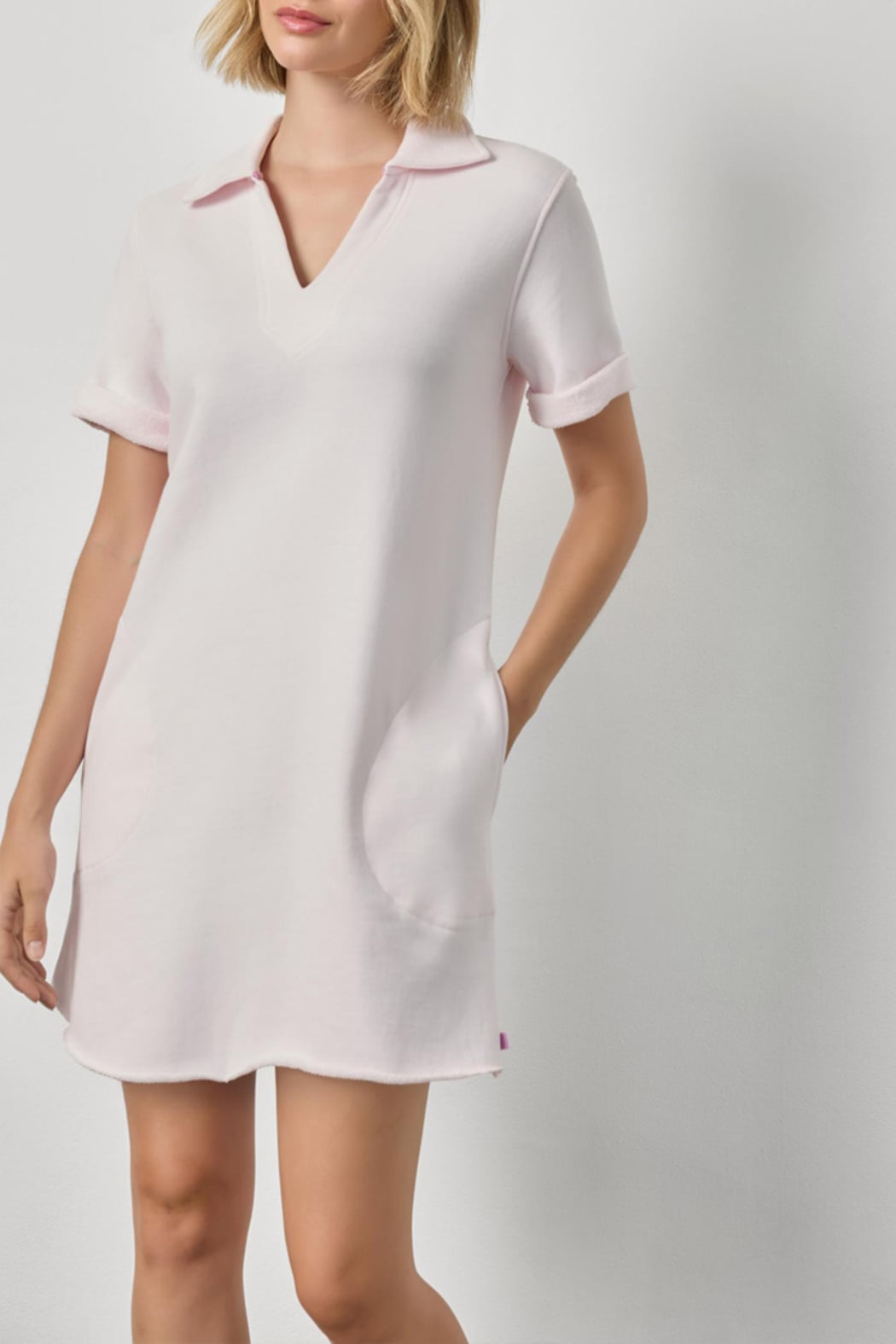 Raw Hem Terry Dress