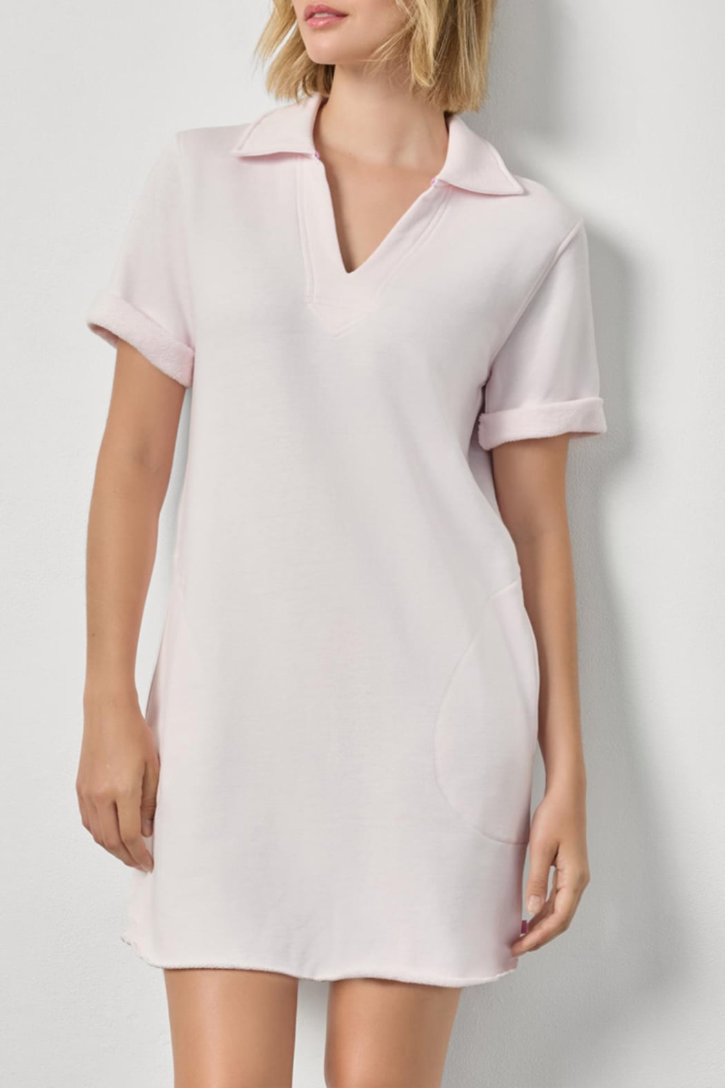 Raw Hem Terry Dress
