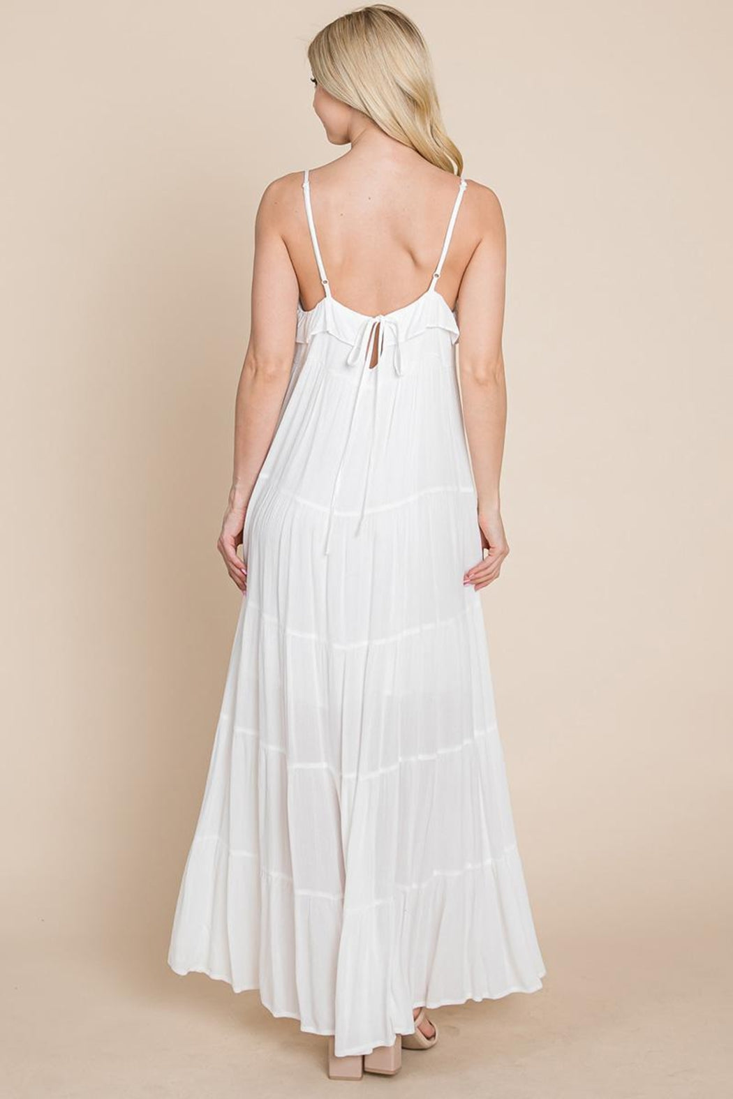 Tiered Tie Strap Cami Maxi Dress