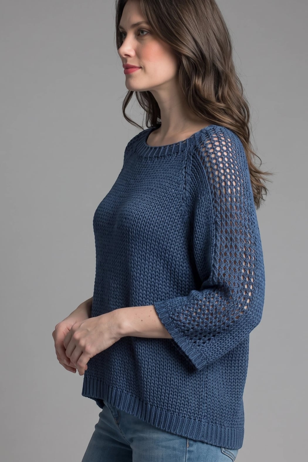 ROUND NECK KNIT PONCHO