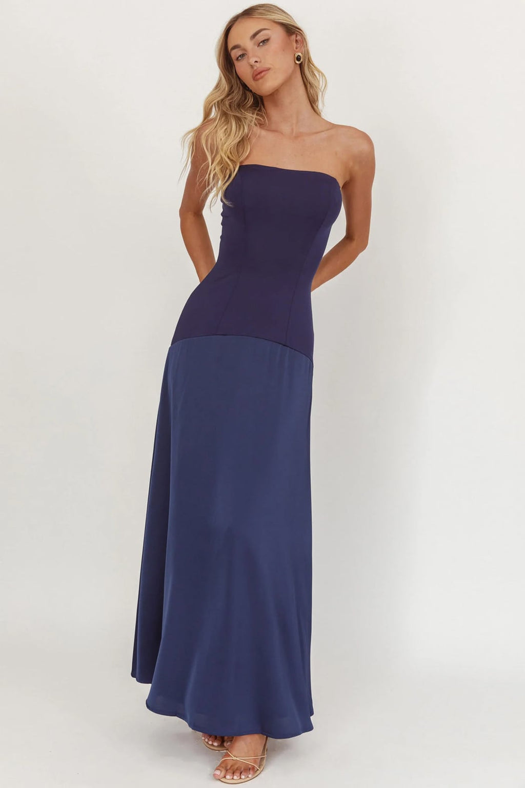 Bernadine Navy Strapless Dress