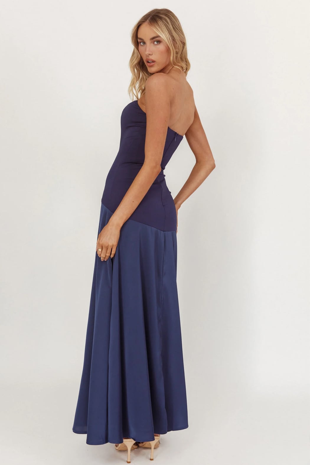Bernadine Navy Strapless Dress