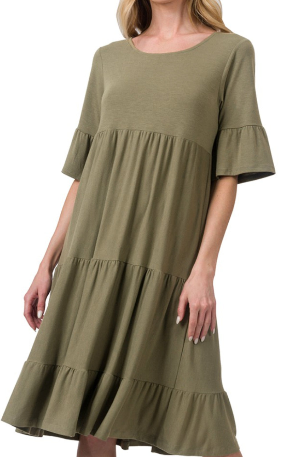 Sally Tiered Ruffle Dress with Sleeves