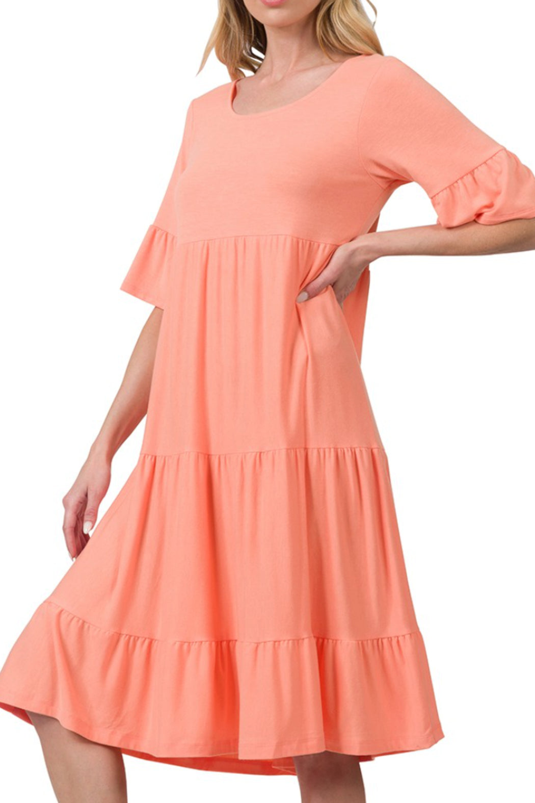 Sally Tiered Ruffle Dress with Sleeves