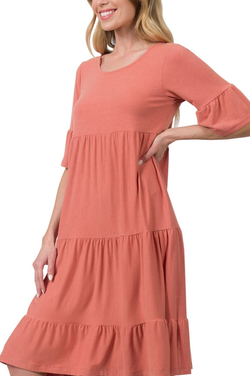 Sally Tiered Ruffle Dress with Sleeves