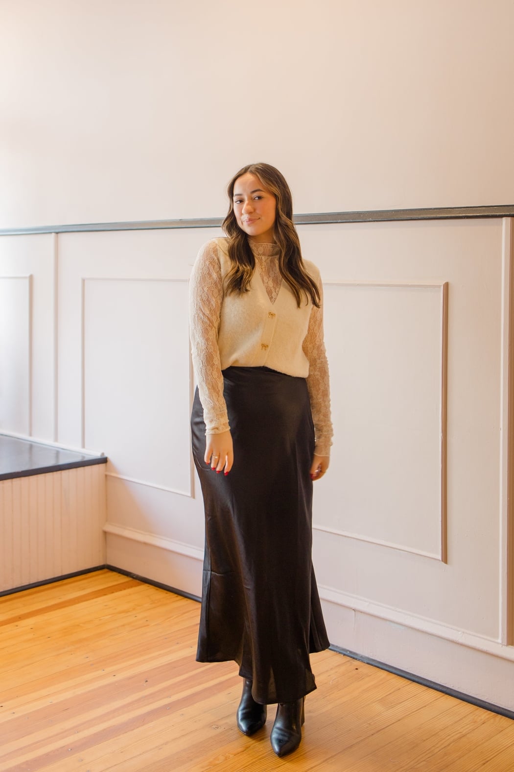 Satin Midi Skirt