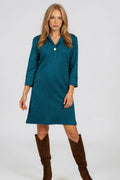Scapa Faux Suede Dress - Teal