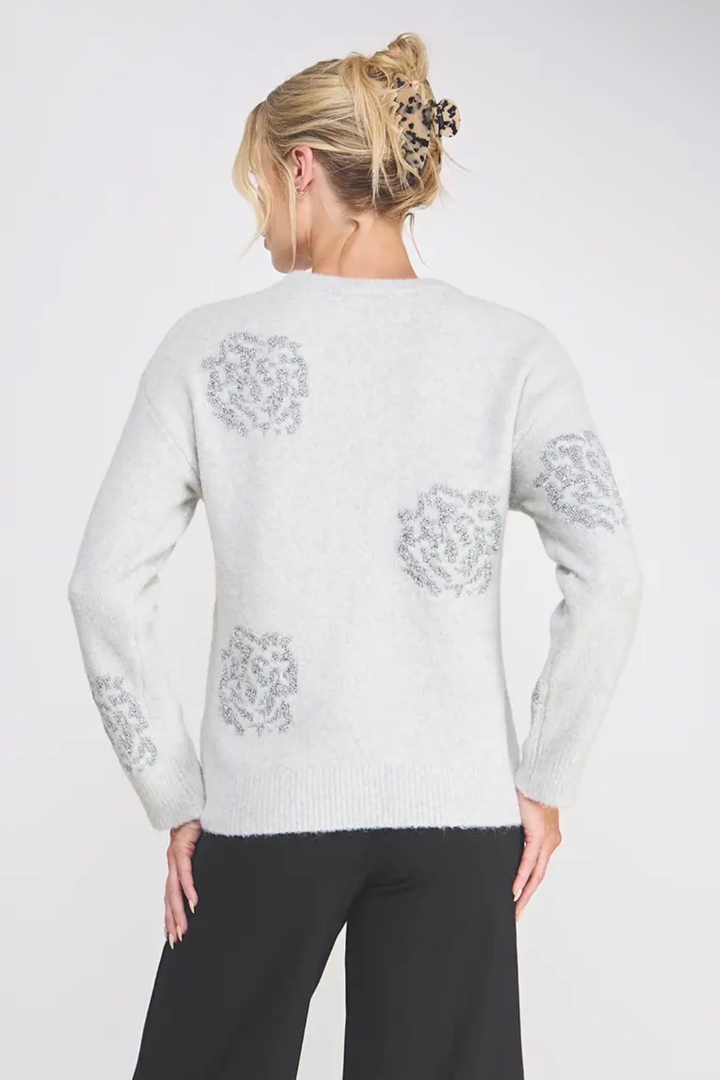 SEQUIN ROSE SWEATER