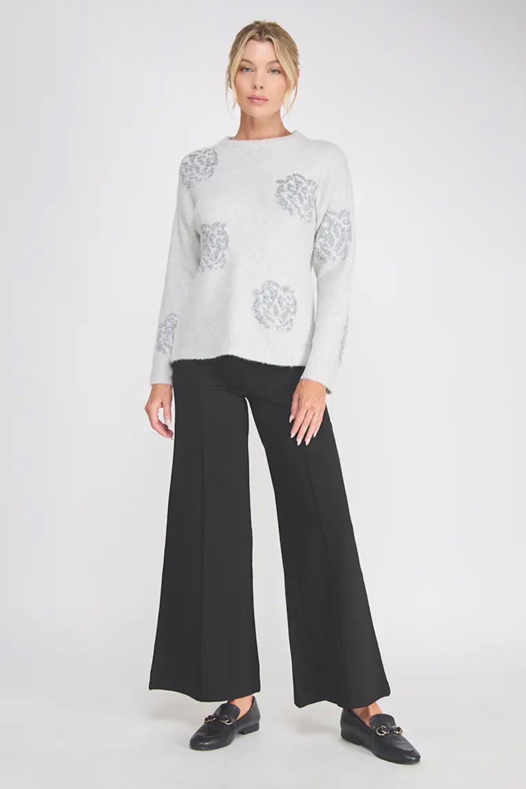 SEQUIN ROSE SWEATER