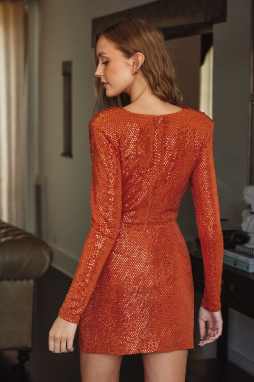 Shimmer Wrap Mini Dress