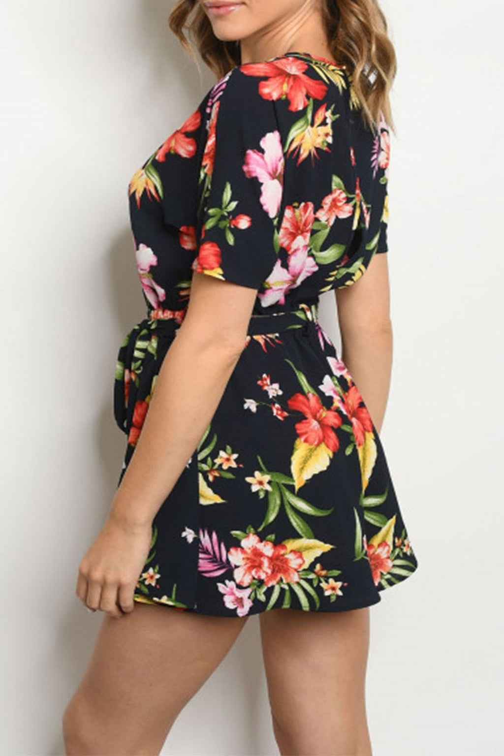 Navy Floral Romper