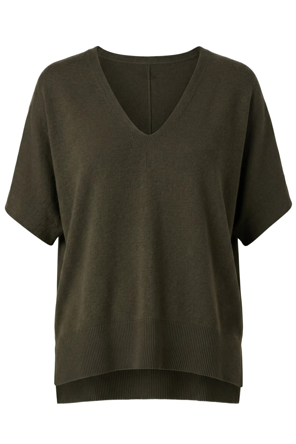 Short Sleeve V-Neck Dolman Top