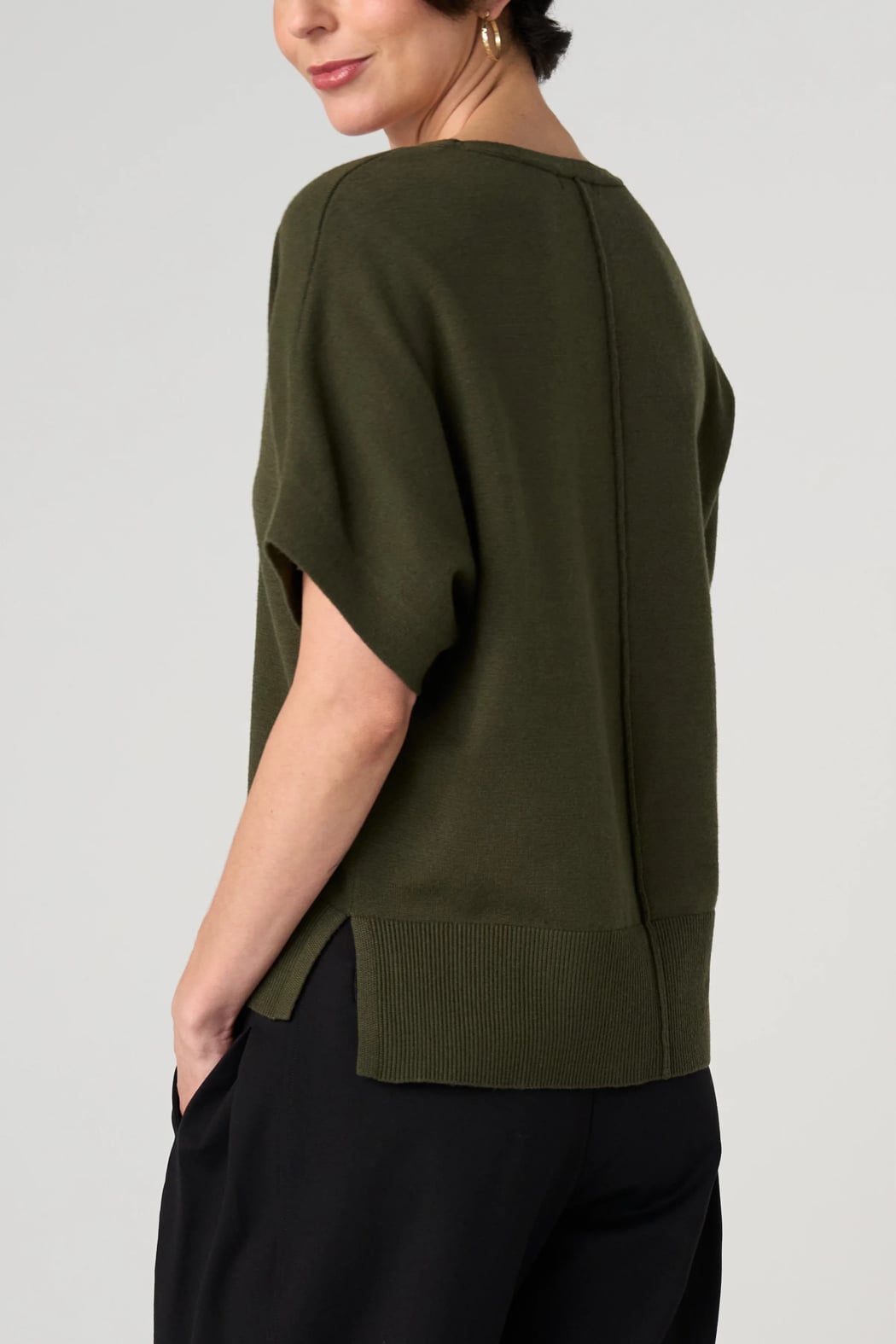 Short Sleeve V-Neck Dolman Top