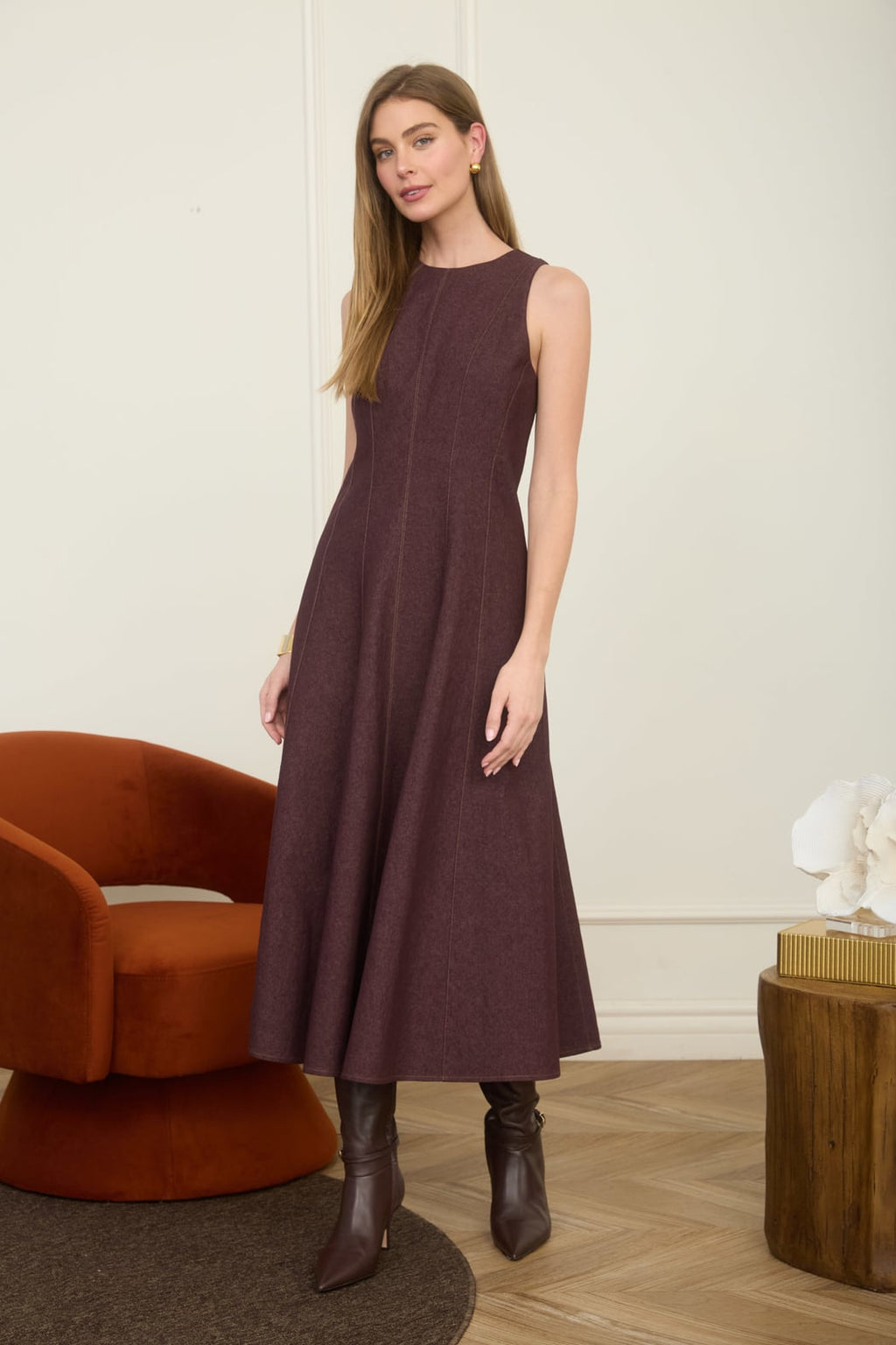 Sleeveless Princess Seam A-Line Dress