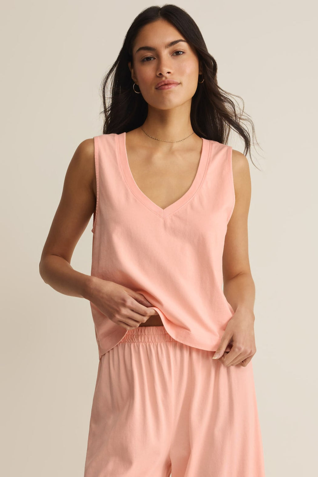 Sloan V-neck Cotton Jersey Top