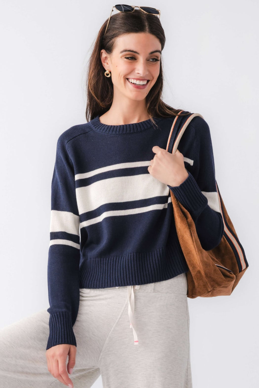 Stripe Stand In Sweater