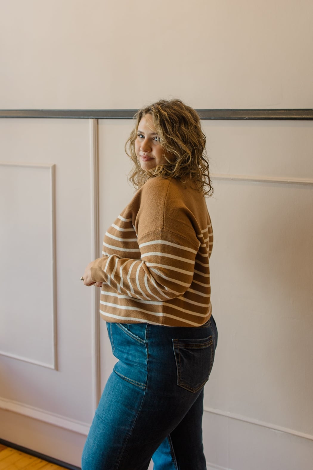 Striped Knit Pullover Sweater